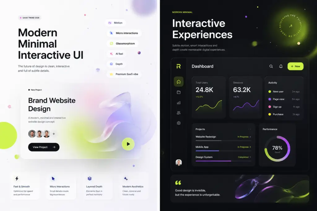 Modern Minimal Interactive UI