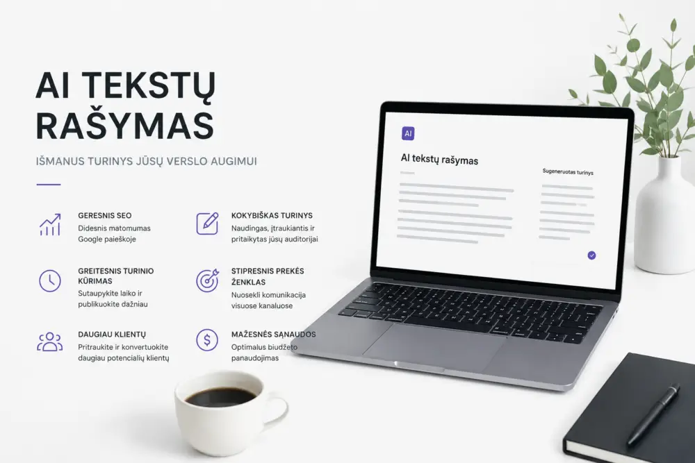 AI tekstų rašymas verslui: kodėl tai tampa vienu efektyviausių būdų auginti matomumą internete?